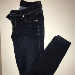 Express Denim Leggings Stretchy Dark Wash